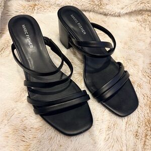 🖤 Marc Fisher Black Strappy Heeled Sandals | Size 8.5 | Chic and Comfortable